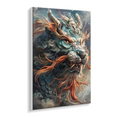 Pintura por Números para Adultos, DIY Pintura por Números Bestia divina, Kit para adultos principiantes Edades 8-12 Kit de Pintura al óleo de Lienzo para con Pinceles Sin Marco 60 x 80 cm P-693