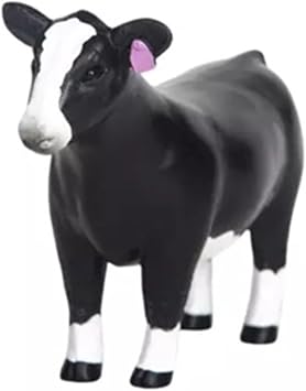 Little Buster Toys Champion Simmental Show Heifer | 116 Scale Black & White Show Cattle Figurine | High-Detail Collector Display | Perfect for Holiday Farm Scenes
