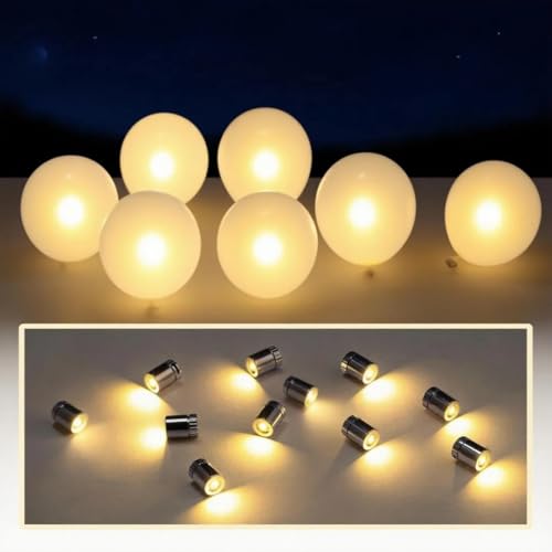 LIHAO 10x Mini LED Ballonlichter Wasserdicht Beleuchtung Warmweiß Ballonlicht Luftballons LED Licht Dekoration für Papierlaternen, Hochzeit, Weihnachten, Party, Geburtstage