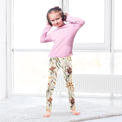 Girls' Leggings Vintage Lilies Flower Kids Yoga Tights Pants 1 Pack 208610154