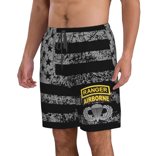 Army Ranger Tab Airborne and Wings Men's Swim Trunks Quick Dry Beach Shorts with Pockets Mesh Lining4