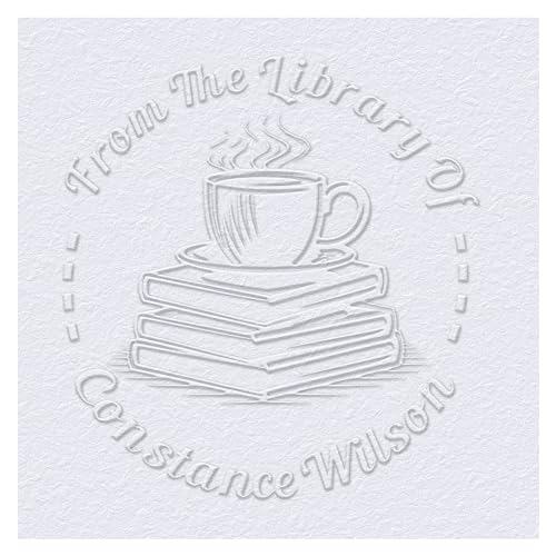 OFCCUSTOM Book Embosser Custom Stamp with Coffee Your Name or Design Personalized Library Embosser Stamp Customized Books Business Cards Paper Documents Notebooks etc. (06)