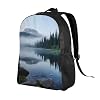 WSOIHFEC Foggy Lake by Mount Rainier Travel Backpack for Women Men Waterproof Laptop Backpack Large College Bookbag 16 Inch Lightweight Computer Bag Casual Daypack Rucksack for Business Hiking #1