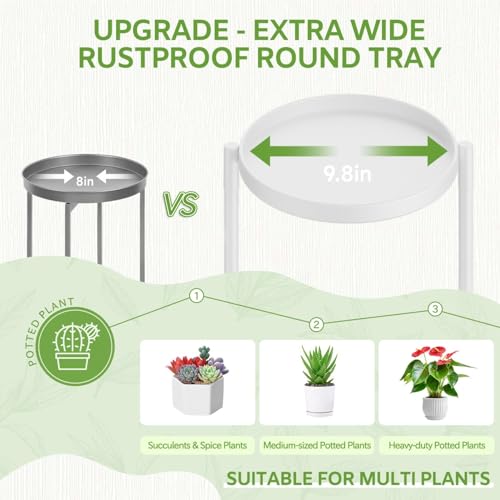 Image of iDavosic.ly 7 Tier Large Plant Stand Indoor, 10 Inch Wide Tall Corner Metal Plant Stands Outdoor for Multiple Plants, Folding Tiered Flower Display Holder Rack Shelf, White