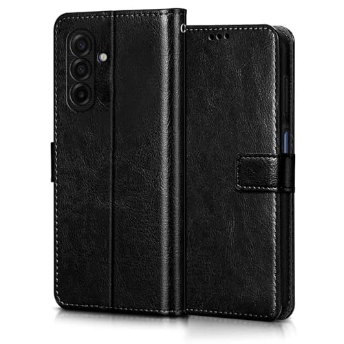 Image of WOW IMAGINE Shock Proof Flip Cover Back Case Cover for Samsung Galaxy M17 5G | A17 5G | F17 5G (Flexible | Leather Finish | Card Pockets Wallet & Stand | Black)