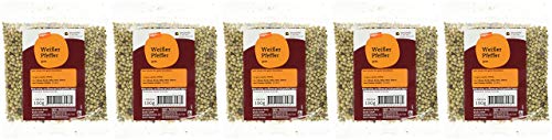 tegut... Weißer Pfeffer ganz, 5er Pack (5 x 100 g)