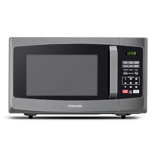 Toshiba 800w 23L Microwave Oven with Digital Display, Auto Defrost, One-touch Express Cook with 6 Pre-Programmed Auto Cook, and Easy Clean – Black – ML-EM23P(BS)