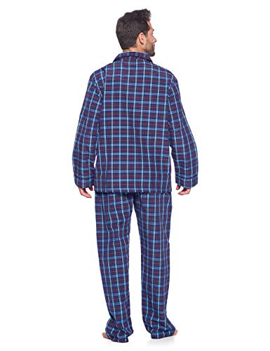 Ashford & Brooks Men’s Long Sleeve Pajamas Set | Woven Plaid Sleepwear & Loungewear Button Down PJ Set4