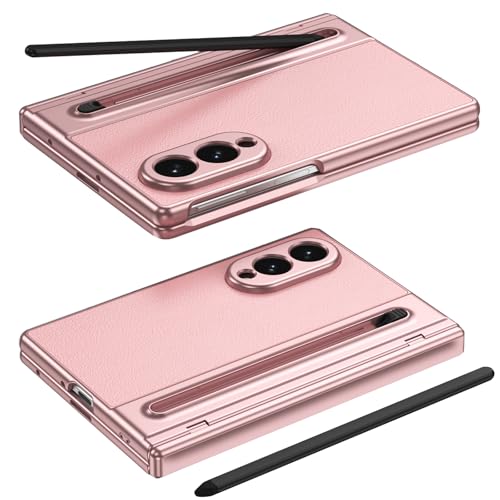Étui pour Galaxy Z Fold 8 avec protection charnière intégrée et stylet rose