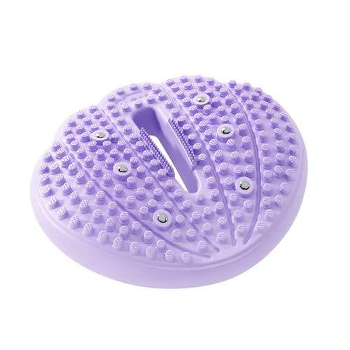 Tapete inflable de acupresión con puntos magnéticos, tapete silencioso de masaje de pies para correr lento en casa, equipo de fitness en interiores (morado)