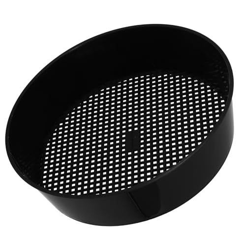 Artibetter Tamis Pellets Granulés en Plastique Rond Noir pour Jardinage, Tamis de Sol Criblage Précis des Particules, Outil de Jardinage pour Terre et Gravier
