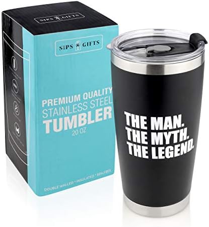 Dad Gifts | The Man, The Myth, The Legend -20 oz Stainless Steel Tumbler|  Gifts for Men Under 25 Dollars -Funny Sayings Best Dad -Travel Coffee Mug  ...