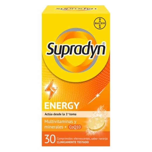 Supradyn Energy Multivitaminas para Todos con Vitaminas, Minerales y Coenzima Q10, Ayuda a Activar y Mantener tu Energía y Reducir el Cansancio, 30 Comprimidos Efervescentes