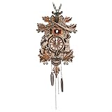 DYRABREST Vintage Cuckoo Wall Clock, Black Forest Cuckoo Bird Wall Clock with Chimer and Auto Swinging Pendulum, Wooden Handmade Hanging Coo Coo Clocks for Home Living Room Wall Antique Decor -  PumpkiUS