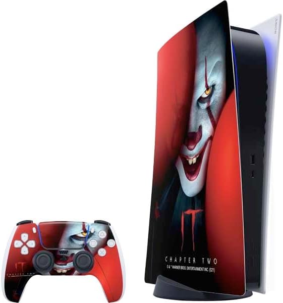 Skinit Decal Gaming Skin Compatible with PS5 Bundle - Officially Licensed Warner Bros IT Volume 2 Pennywise Bloody Design