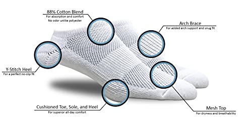 Running Mate Athletic Low Cut Cotton Blend Socks (As1, Numeric, Numeric_10, Numeric_13, Regular, Regular, White W/Grey Bottom) #TOP2