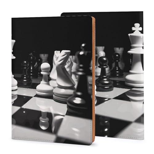 Couverture en cuir synthétique noir et blanc de qualité supérieure pour carnet A5