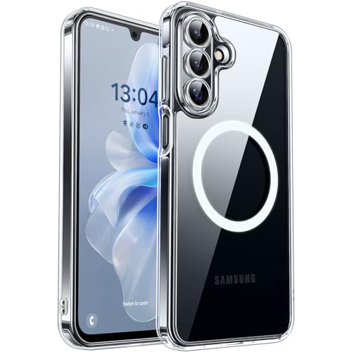 Image of CANSHN Designed for Samsung Galaxy A16-5G Case [Full Camera Protection] [Compatible with Magsafe], Crystal Clear