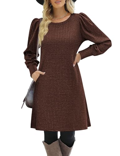 Image of Zeagoo Women Fall Winter Dress Knitted Pullover Dresses