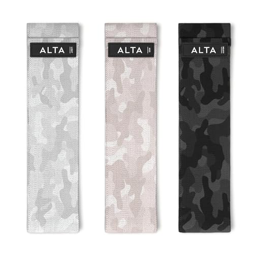 ALTA Booty Bands for Women - Premium Non-Slip Fabric Resistance Bands for Working Out - Cloth Resistance for Legs Fabric Exercise Leg Straps for Working Out Women Looped Hip Loop Set