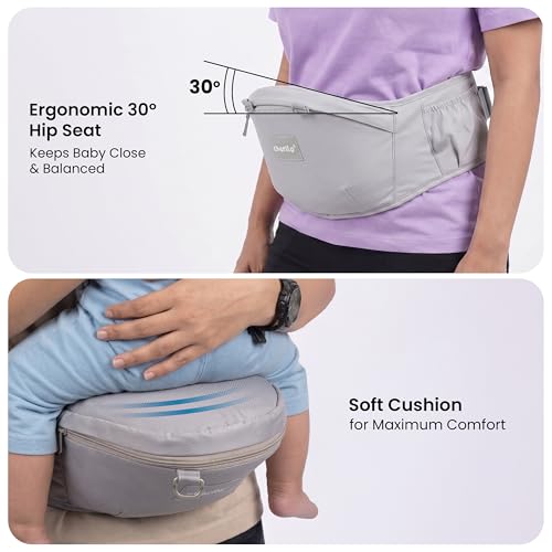 Image of Cherilo Baby Carrier for 0 to 3 Year Baby | Adjustable 4 Carry Positions Baby Carrier | Comfortable Baby Carrying Bag for New Born & Toddler up to 15 Kgs | Grey