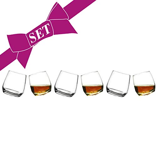 HomeWetBar Roly Poly Rocking Whiskey Glasses, Set of 6 -Rolling whiskey glasses