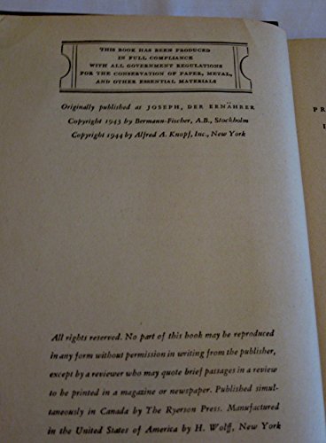 Joseph the Provider ( 1944 ) B0082C1Q9C Book Cover