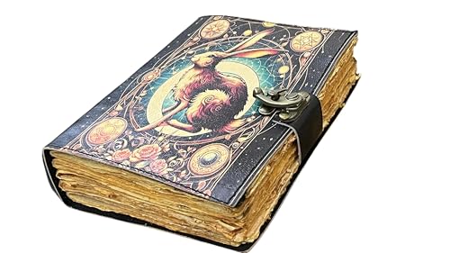 Grimoire de l'Est en cuir fait à main livre de sorts vintage gothique