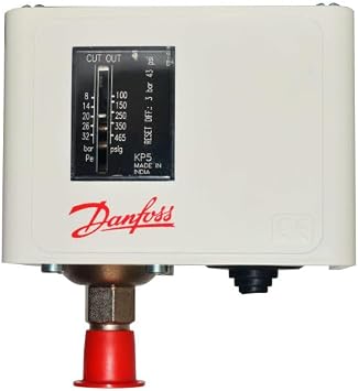 Danfoss 060-117391 High Pressure Switch KP5 with Manual Max Reset, 43 psi Differential SPDT with 1/4 Flare Male Pressure Connection 060-117366