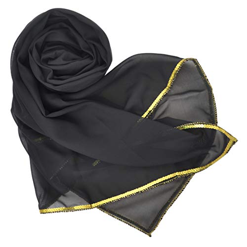 BellyLady Stunning Handmade Chiffon Belly Dance Veil, For Practice-Black