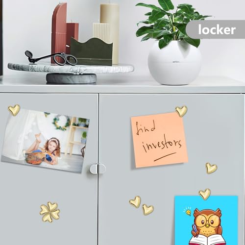 Imanes decorativos dorados en forma de corazón, 8 unidades miniatura 7