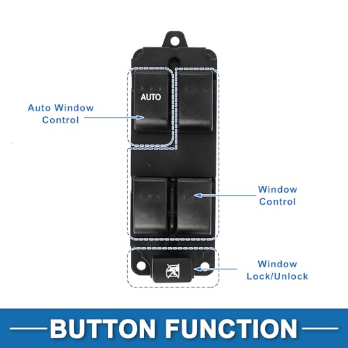 Bouton de commande de vitre pour Mazda 3 de 2003 à 2010 interrupteur électrique noir robuste - 3