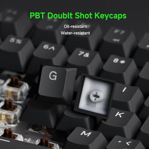 Teclado mecánico R75 con junta cableado interruptor marrón negro ideal para programadores y gamers 7