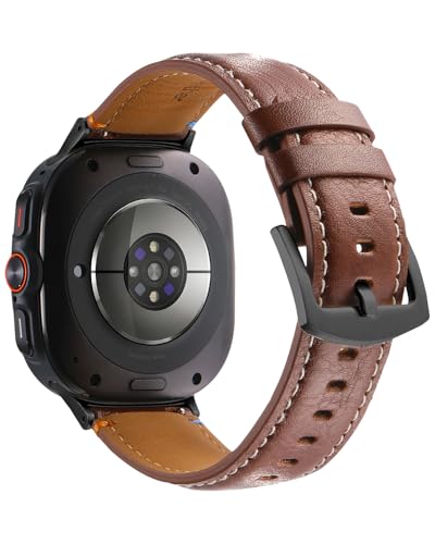 Bracelet Samsung Watch 7 Ultra 47 mm anti-irritation en cuir vintage véritable élégant