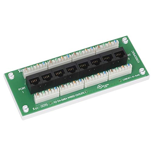 Image of ICC 8-Port CAT6 Ethernet Data Module with Universal Adhesive Mount, UL Listed, Compact PCB Board
