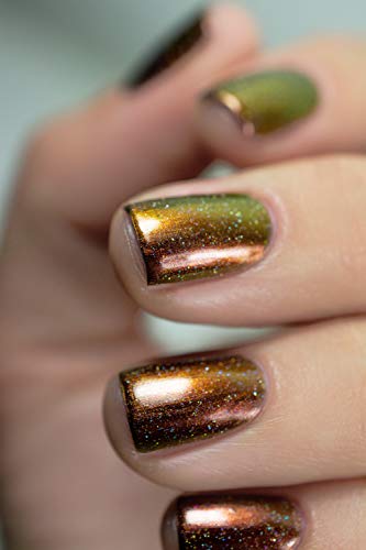 Image of ILNP Greatness (H) - Red to Gold Holographic Ultra Chrome Nail Polish, Chip Resistant, 7-Free, Non-Toxic, Vegan, Cruelty Free, 12ml