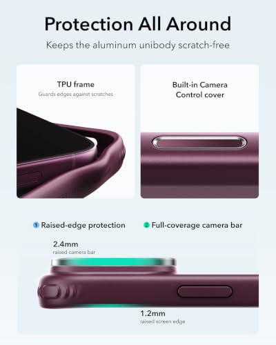 Image of ESR for iPhone 17 Pro Max Case Flex Stand, for MagSafe, Frosted Burgundy