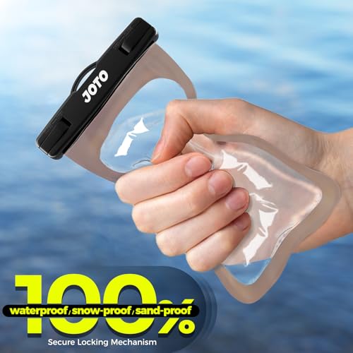 Image of JOTO Up to 7 inch Universal Waterproof Phone Case for iPhone 17 Air 16 15 14 13 12 11 Plus Pro Max, IPX8 Cellphone Dry Bag XR X SE, Galaxy S23 S22 S21 S20+ S20 S10 Plus Note, Pixel -CrystalBlack