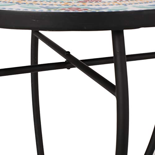 Christopher Knight Home Ignativs Indoor Side Table With Tile Top, Yellow, Red, Black #TOP6