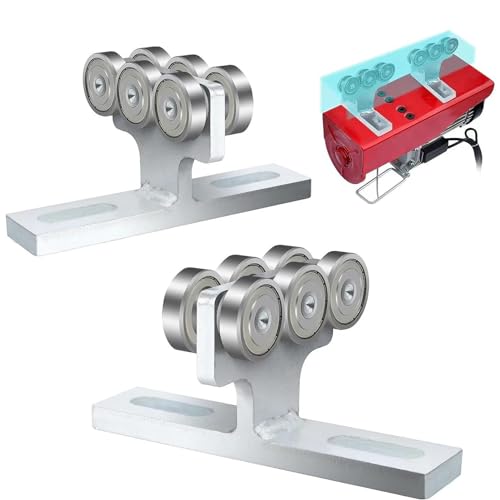 LOCADENCE Carro de polipasto de 6 ruedas, conjunto de carro con rodamientos de bajo ruido para PA200-PA1000, rodillo de carro de polipasto eléctrico para canal de puntal de 1-5/8