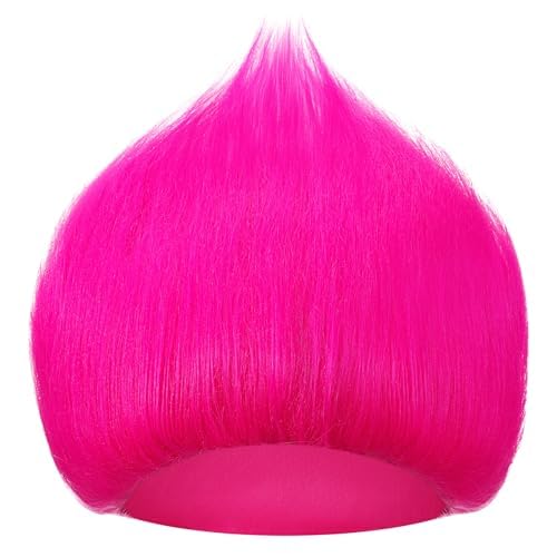 Image of Geyoga 1 Pcs Funny Wig Crazy Hair for Halloween Party,Rose Red | Funny Colorful Wig Adults Use, Unisex Funky Hairband, Halloween Mardi Gras Cosplay Costume Party Accessories