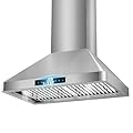 30 Inch Wall Mount Range Hood, 900 CFM Kitchen Hood with 4-Speed Fan, Ducted/Ductless Convertible, Gesture & Touch Control, Stainless Steel Stove Vent Hood with Adjustable LED and Auto Delay Shut-Off