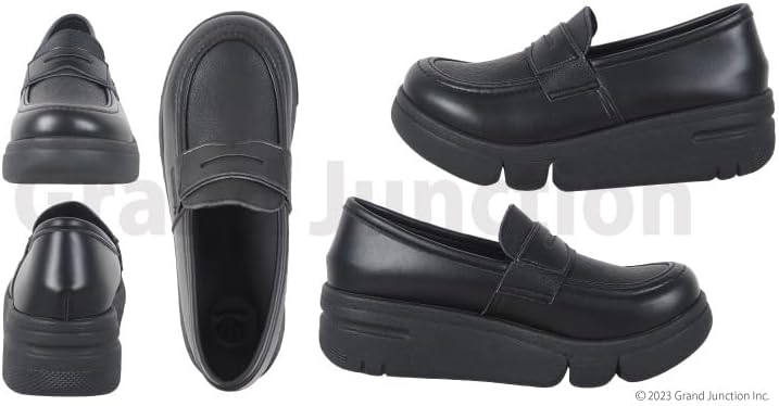 [リゲッタ] パンプス コイン ローファー 厚底 軽量 幅広 歩きやすい 履きやすい 黒 ソール 日本製 sms220 RE164 レディース