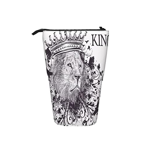 Estuche Retráctil Para Lápices Lindo Rey León Con Corona Estuche Multifuncional Portátil Estuches Portalapices Premium Telescópico Estuches Escolares Para Adolescentes Niños Escuela