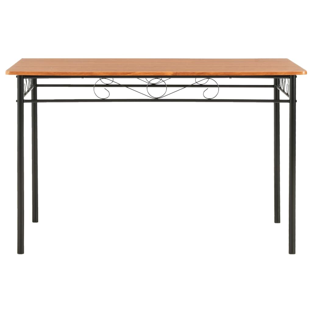 Table de cuisine industrielle compacte 4 personnes marron et noir