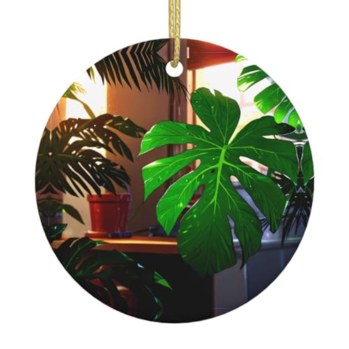 Piante verdi ornamenti natalizi in ceramica perfetti per uffici, salotti o camere da letto