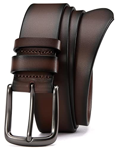 Thick & Durable with Extra Loop - Full Grain Genuine Leather Belts for Men - Casual Belt Men 1.5