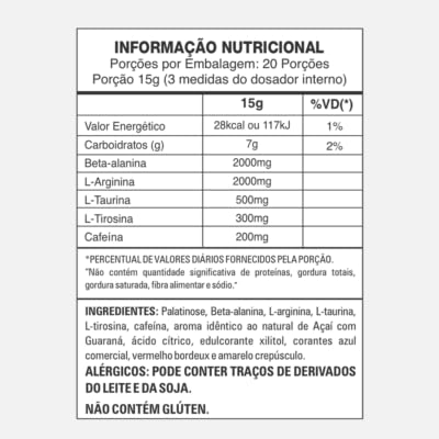 Pre Treino Abduzido 300g Original Nitromax YELLOW PUNCH (Frutas Amarelas)