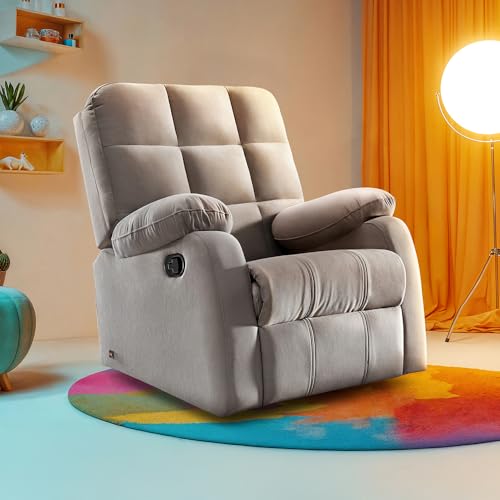 Image of Sleepyhead RX5 Designed by Duroflex - Single Seater Fabric Manual Recliner with Durable Spring Support | Stylish Upholstery | Snug Fit for Luxurious Comfort (Steel Grey)