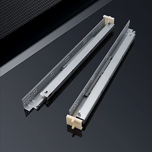 Knobonly 6 Pair 18" Soft Close Drawer Rails Full Extension, Undermount Zinc Plated Drawer Slides, Mounting Screws And Adjustable Locking Device Included, 85 Lb Load Capacity #TOP1